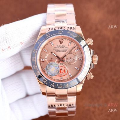 Swiss Quality Replica Rolex Daytona Rose Gold Watch Diamond Markers